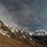 Herbststimmmung Fernblick von der Segantinihtte in Richtung Berninagruppe